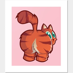 Cute little brown kitten character Posters and Art